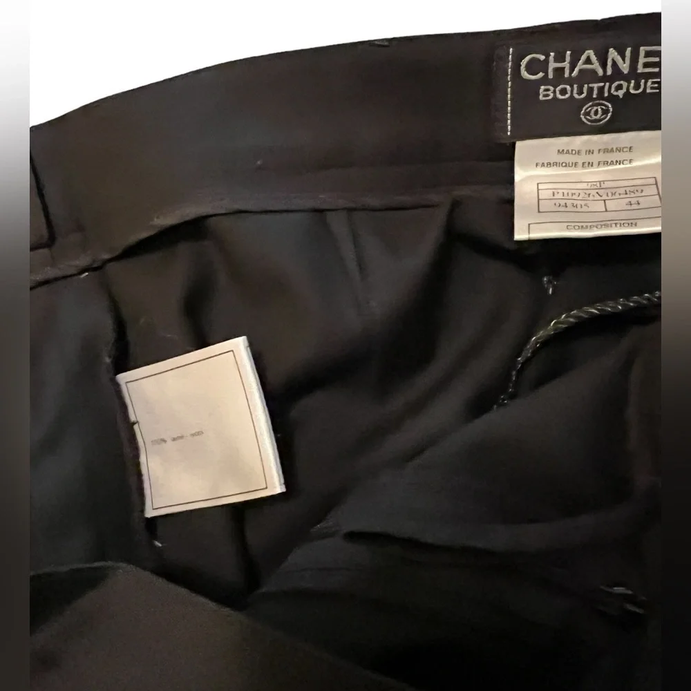 Chanel Boutique Cuffed Wool Pants